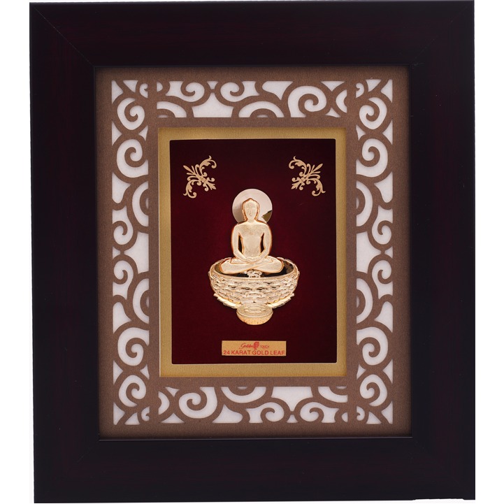 22Kt Gold Mahavirji Photo Frame AJ-12