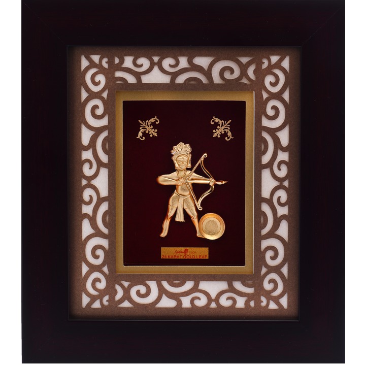 916 Gold Plated Ghanta Karan Mahavir Photo Frame AJ-07
