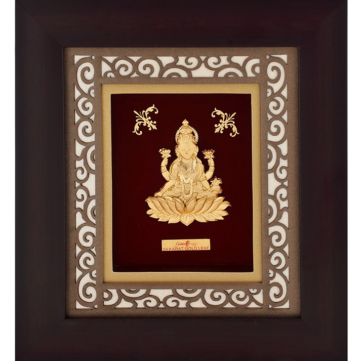 22K Gold Plated Laxmiji Photo Frame AJ-03