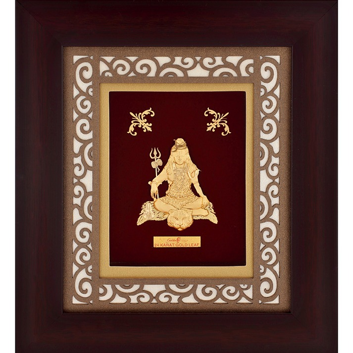 916 Gold Plated Shivji Photo Frame AJ-02