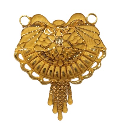 22k yellow gold double kunda pendent