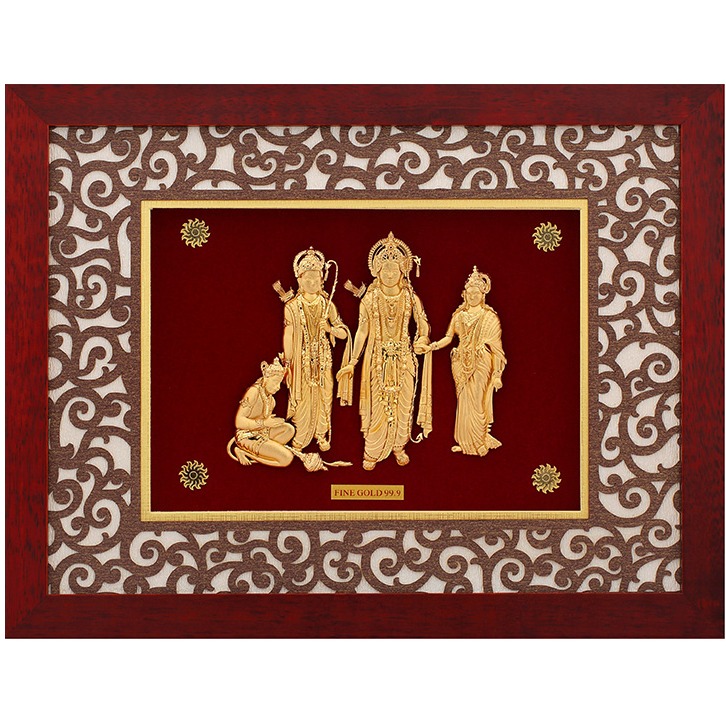 (33X42 CM)GOD RAMDARBAR JI DIVINE PHOTO FRAME 24 K GOLD