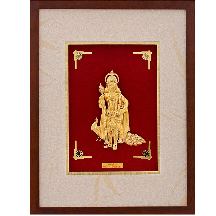 (33X42 CM)GOD MURGAN JI DIVINE PHOTO FRAME 24 K GOLD