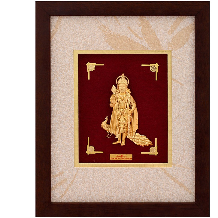 GOD MURGAN JI DIVINE PHOTO FRAME 24 K GOLD