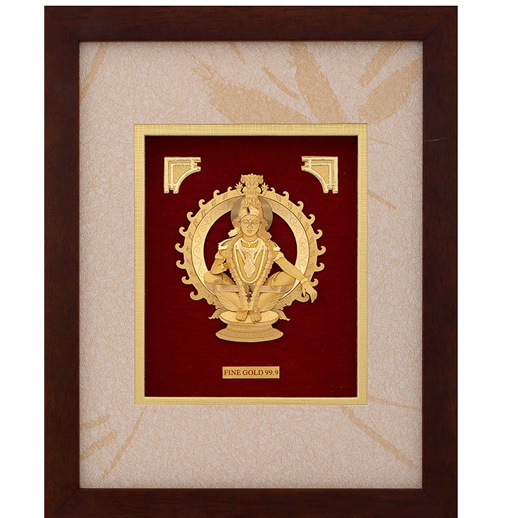 24 K GOLD GOD AYYAPPA  DIVINE PHOTO FRAME