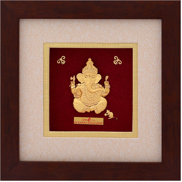24 K GOLD  GANESH JI DIVINE PHOTO FRAME