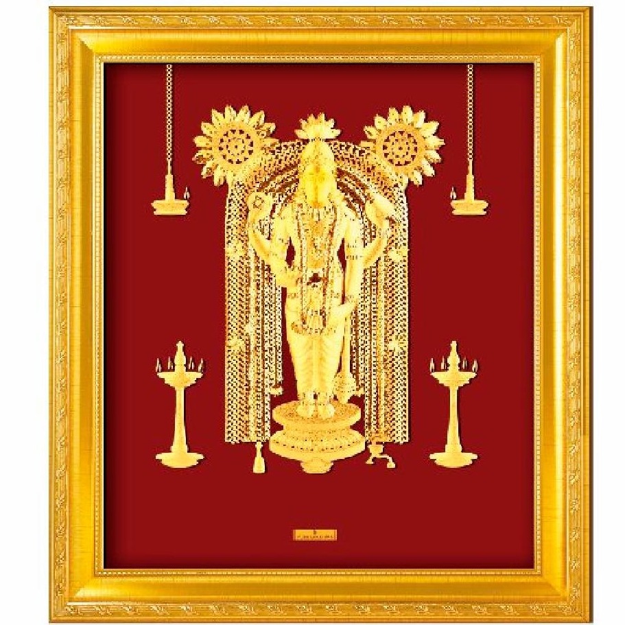 24 K GOLD GOD GURUVAYURAPPAN PHOTO FRAME RJ-PGA45