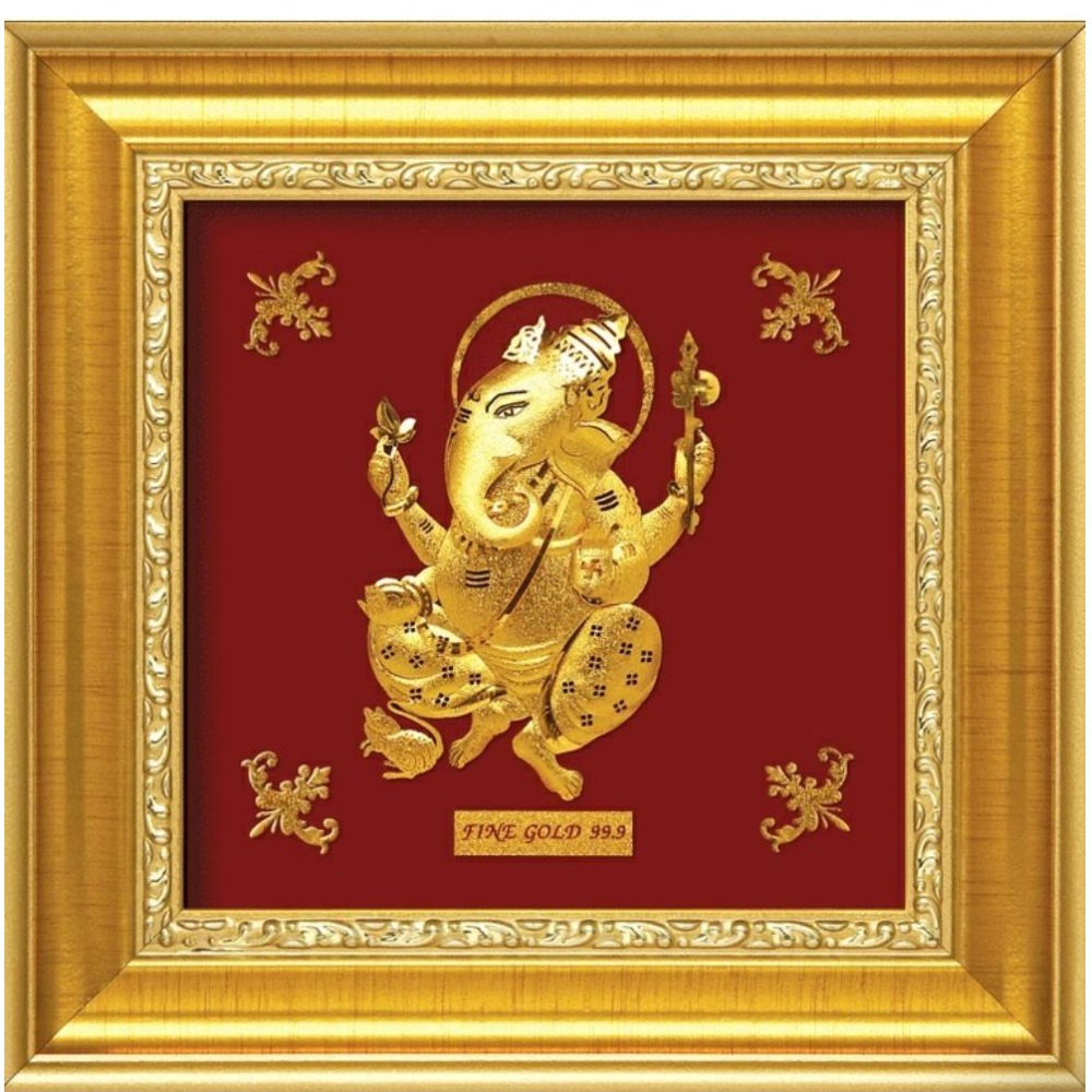 24 K gold dancing ganesha photo frame RJ-PGA24
