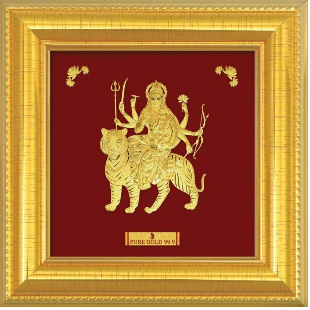 24 k gold godess durga photo frame rj-PGA23