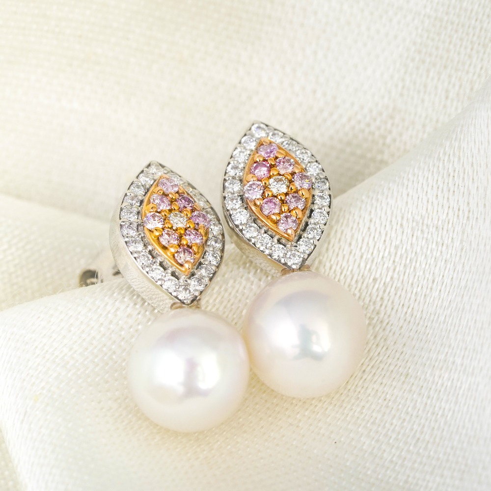 18KT PEARL DIA TOPS