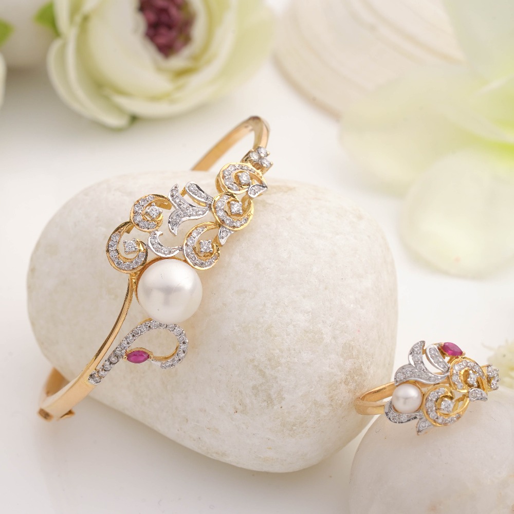 22kt peral bracelet with ring