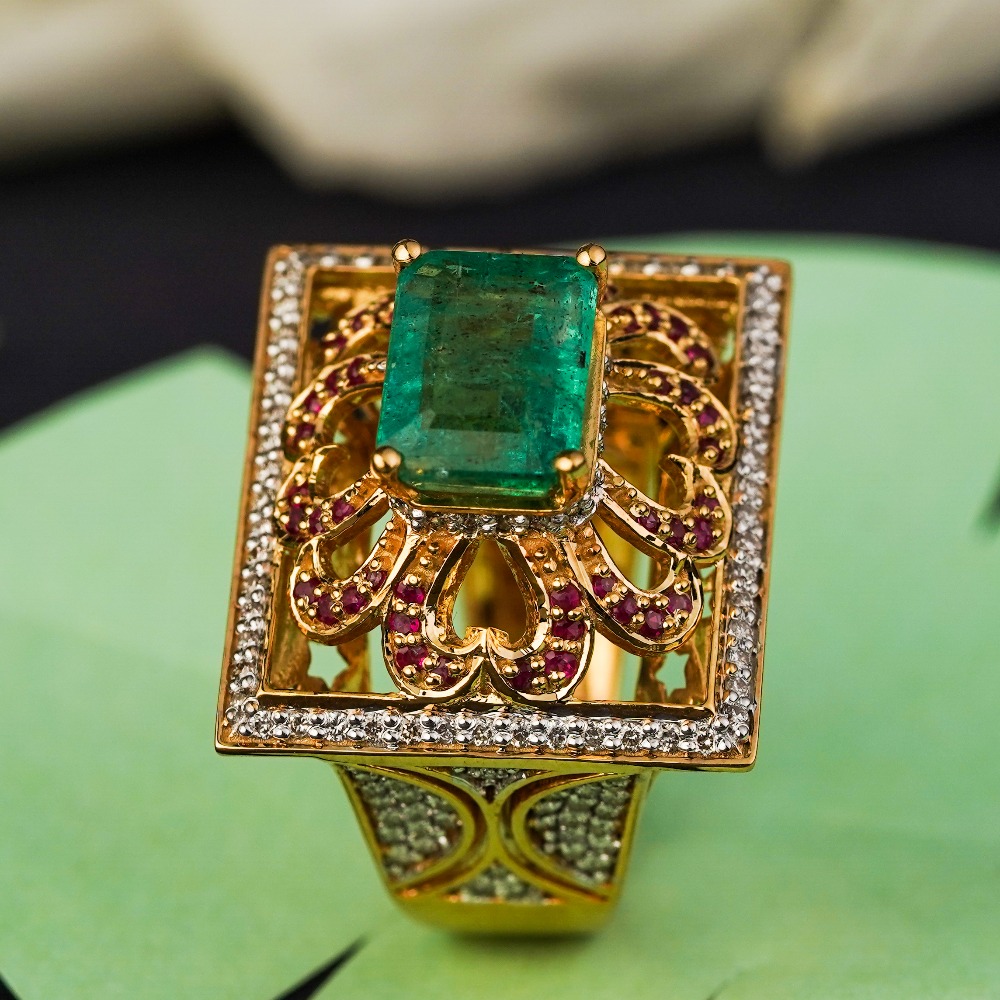 18kt Emreld ring