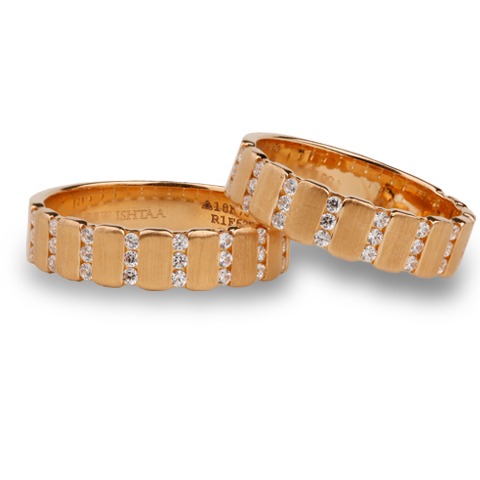 Designing rose gold couple ring band