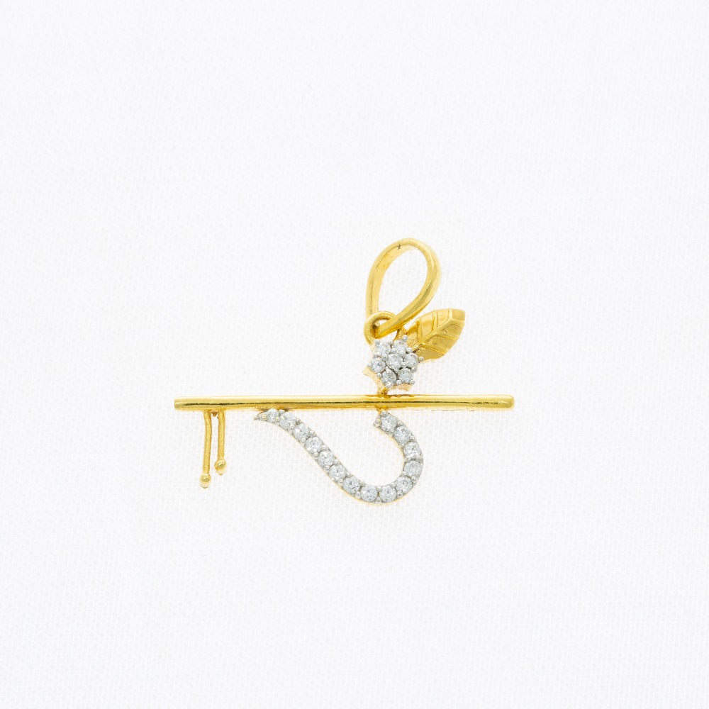 Krishna flute 22kt gold pendant