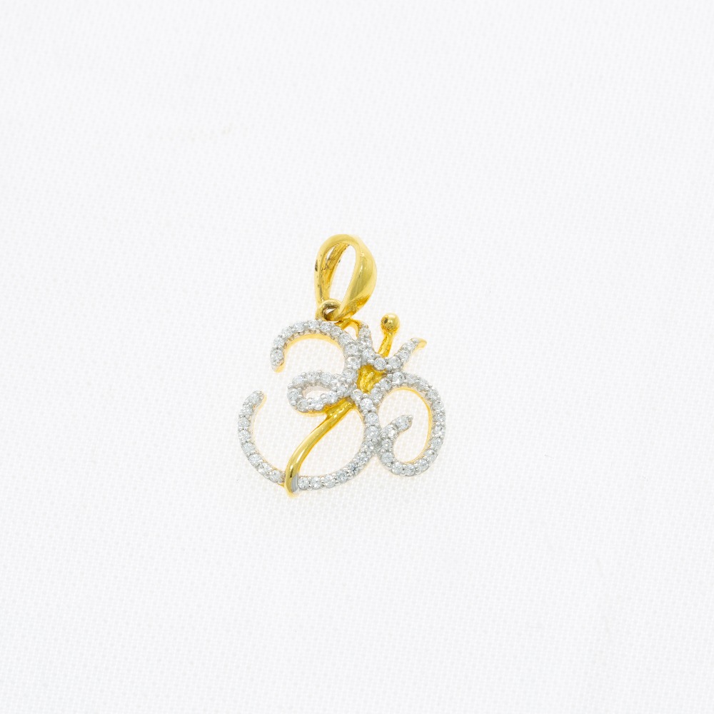 Spiritual 18kt gold om pendant