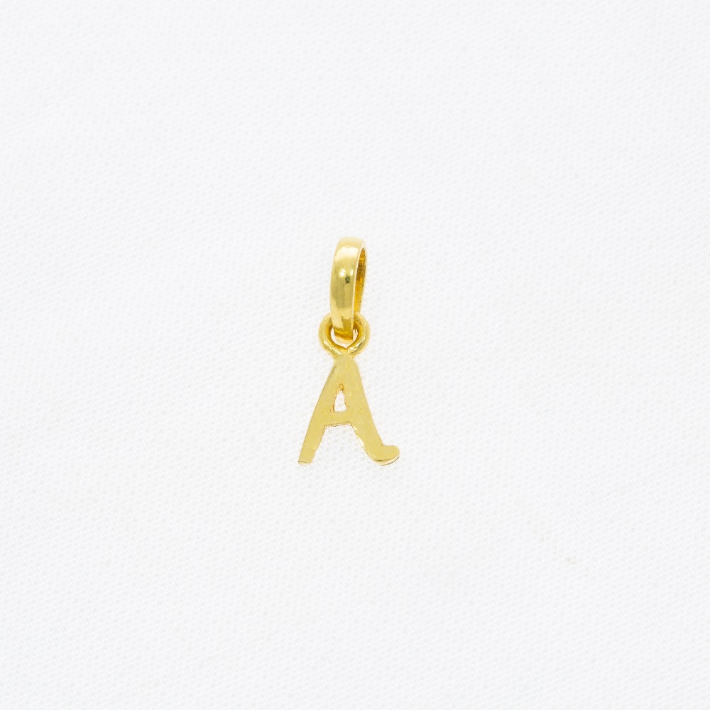 A letter 22kt gold pendant