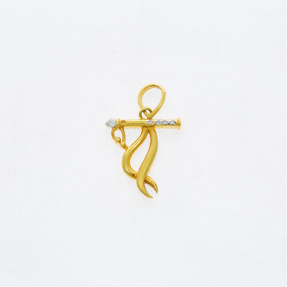 22kt Gold Lord Krishna Flute Pendant