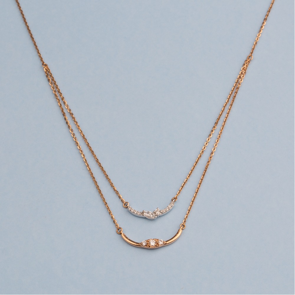 Timeless double layer 18kt rose gold chain