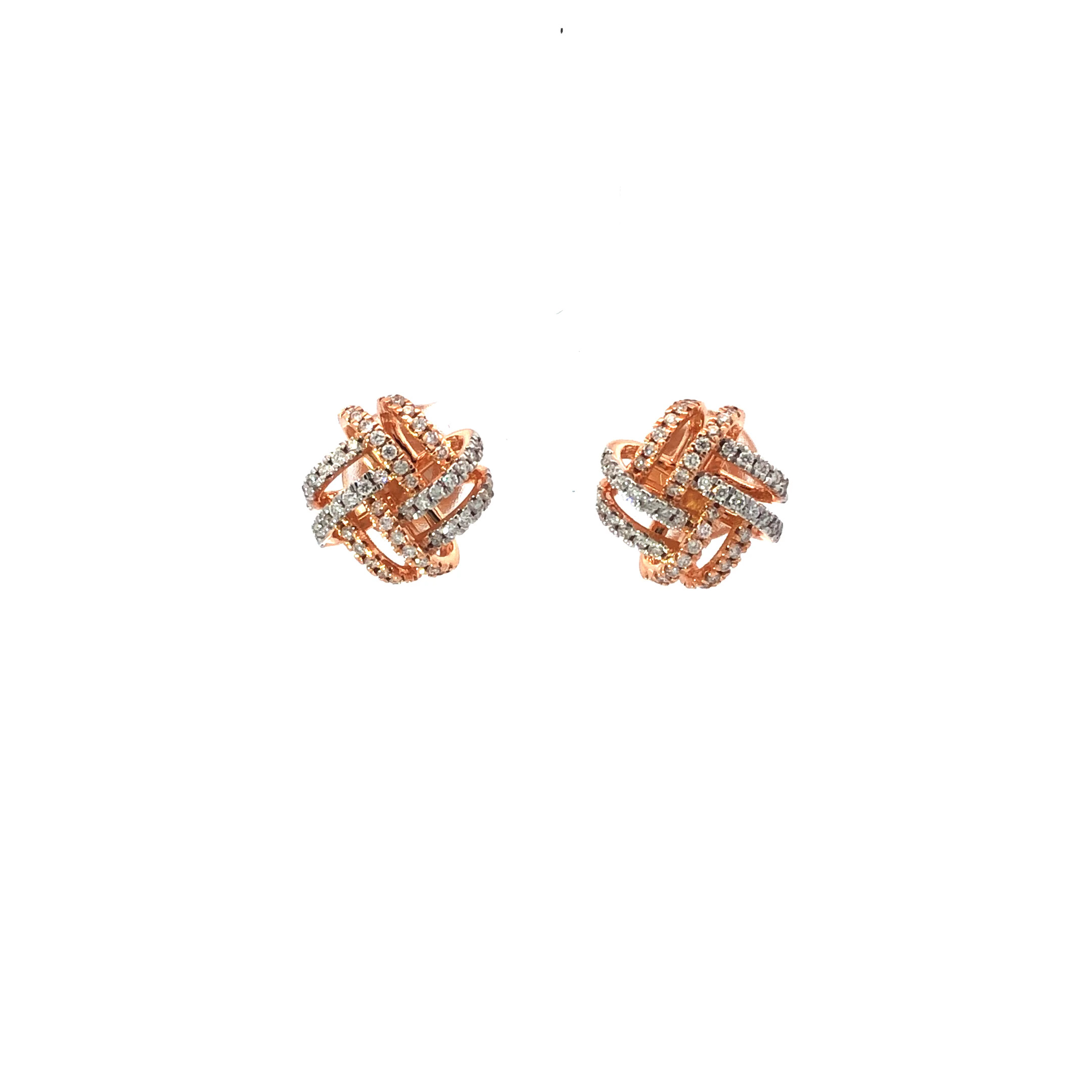 18kt diamond tangled stud earrings