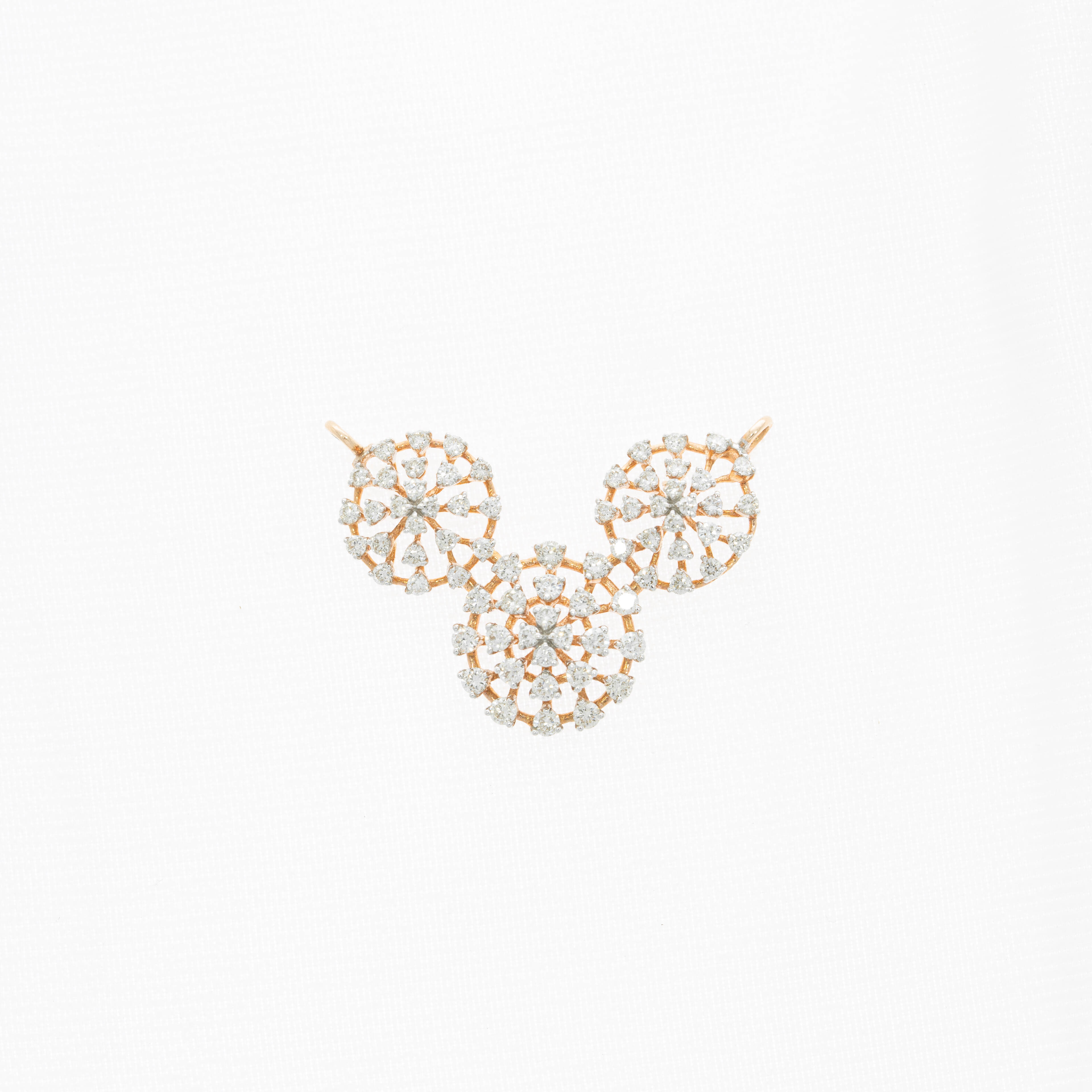 Diamond Mangalsutra Pendant In Clasped Circles Design