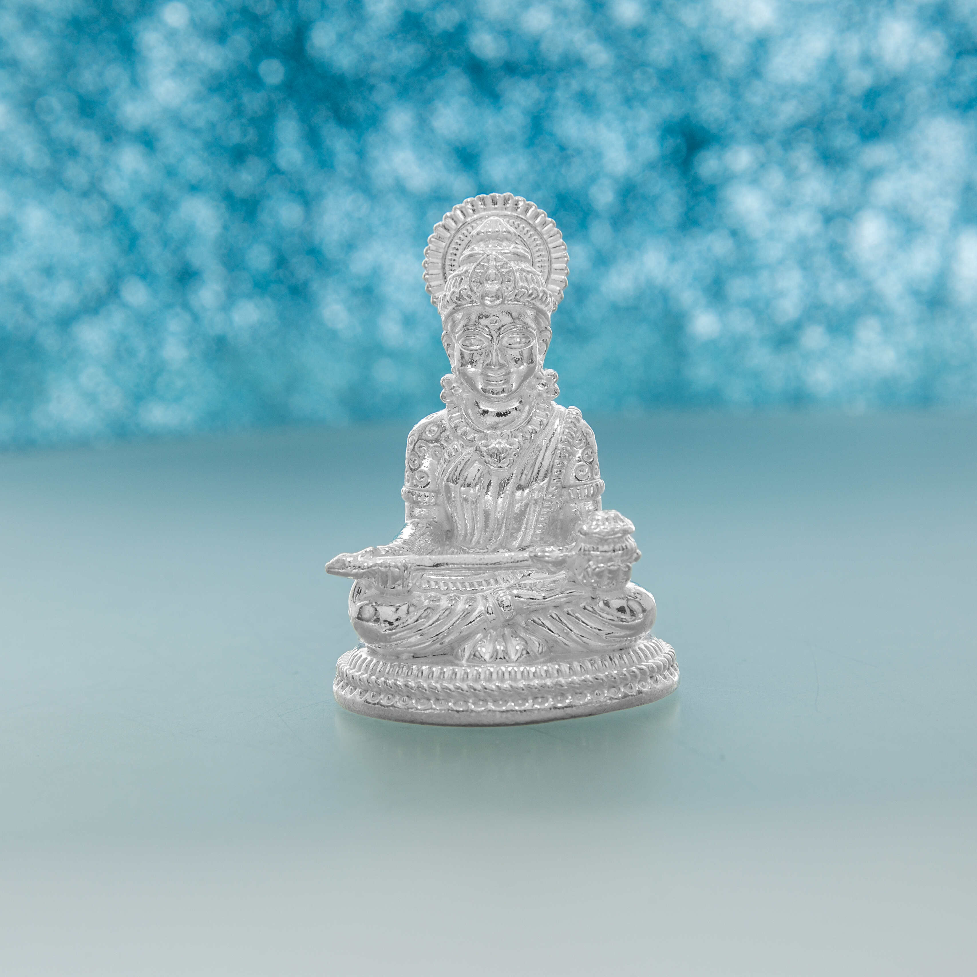 Saraswati Murti in Silver