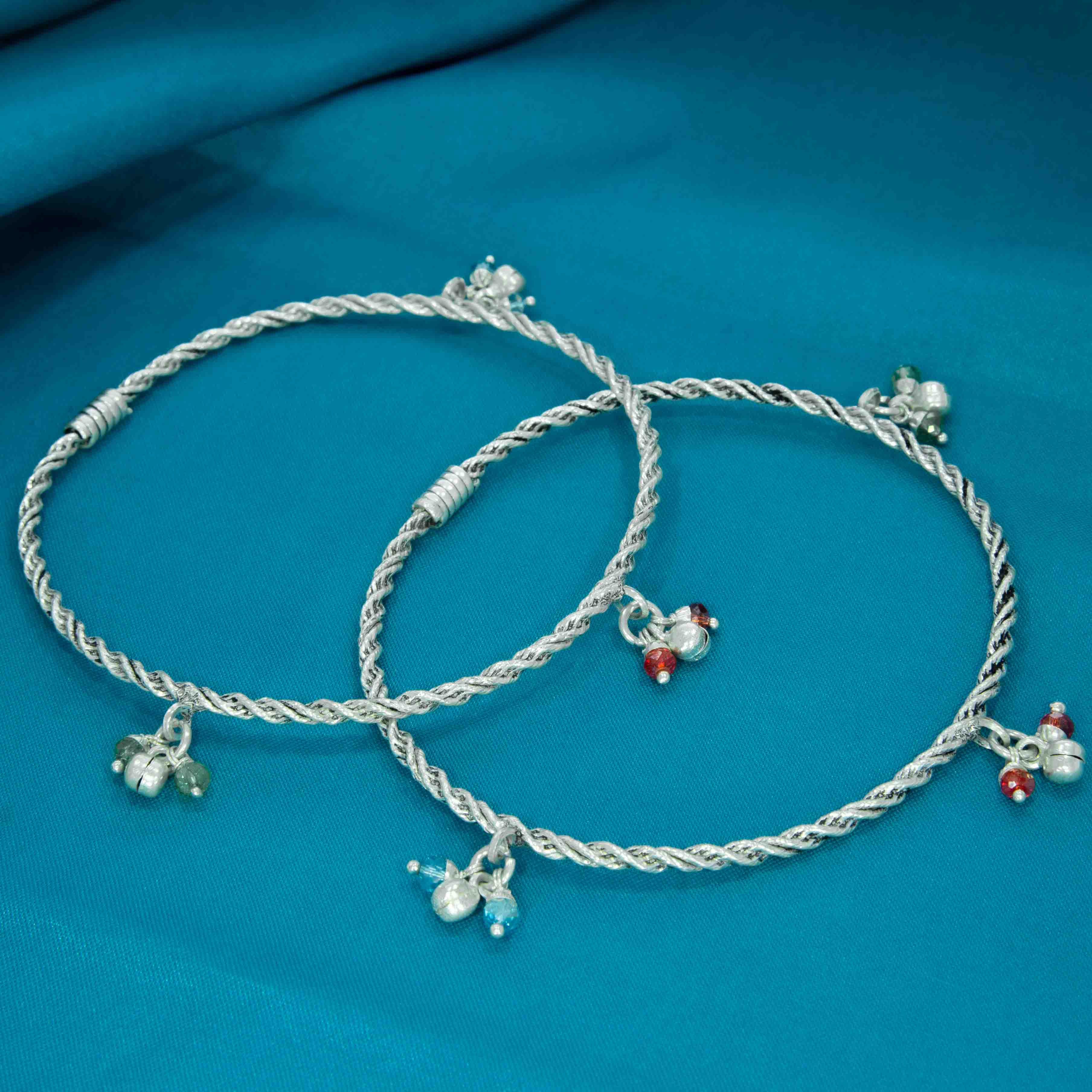 Brightful Silver Kada Payal