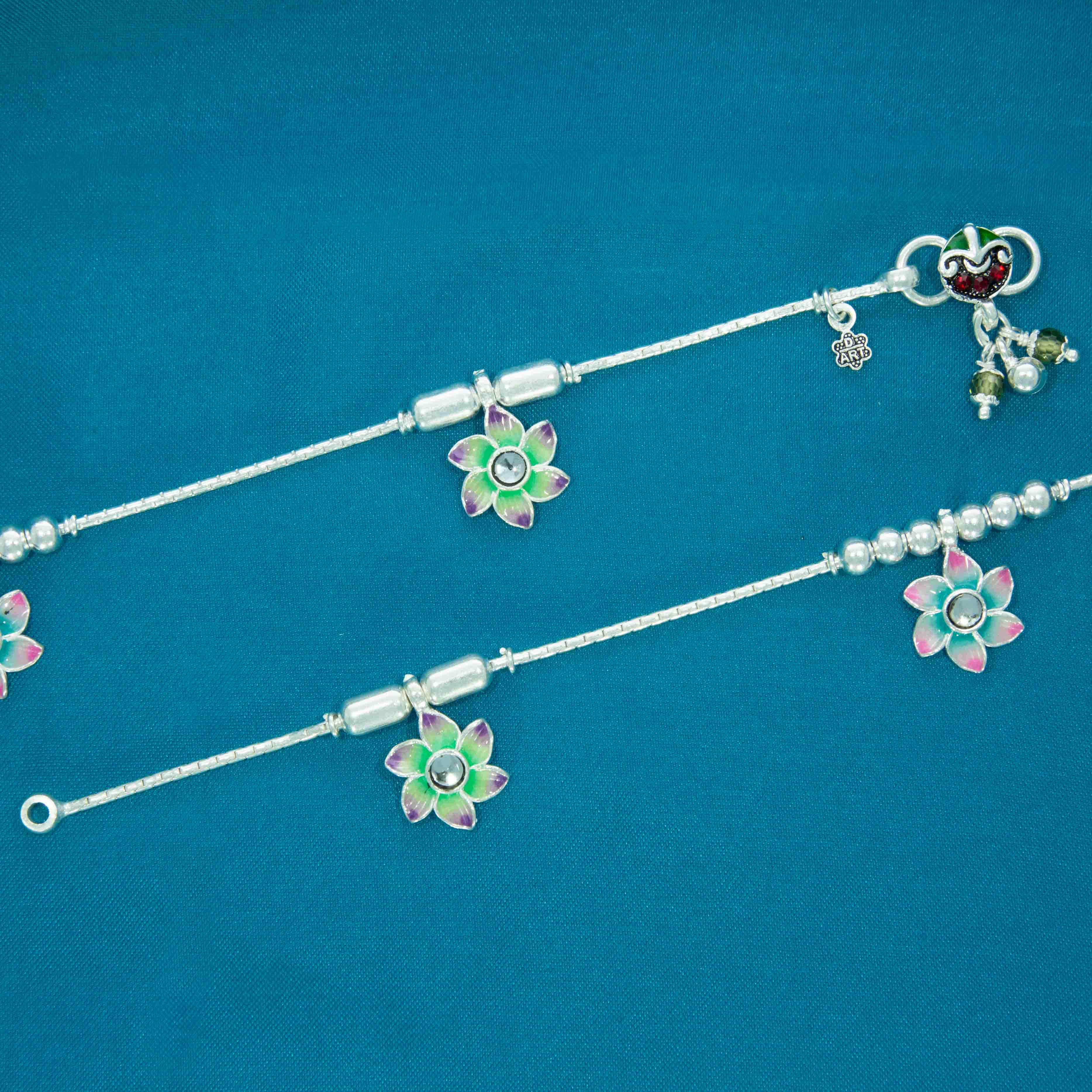 Silver Flower Design Payal