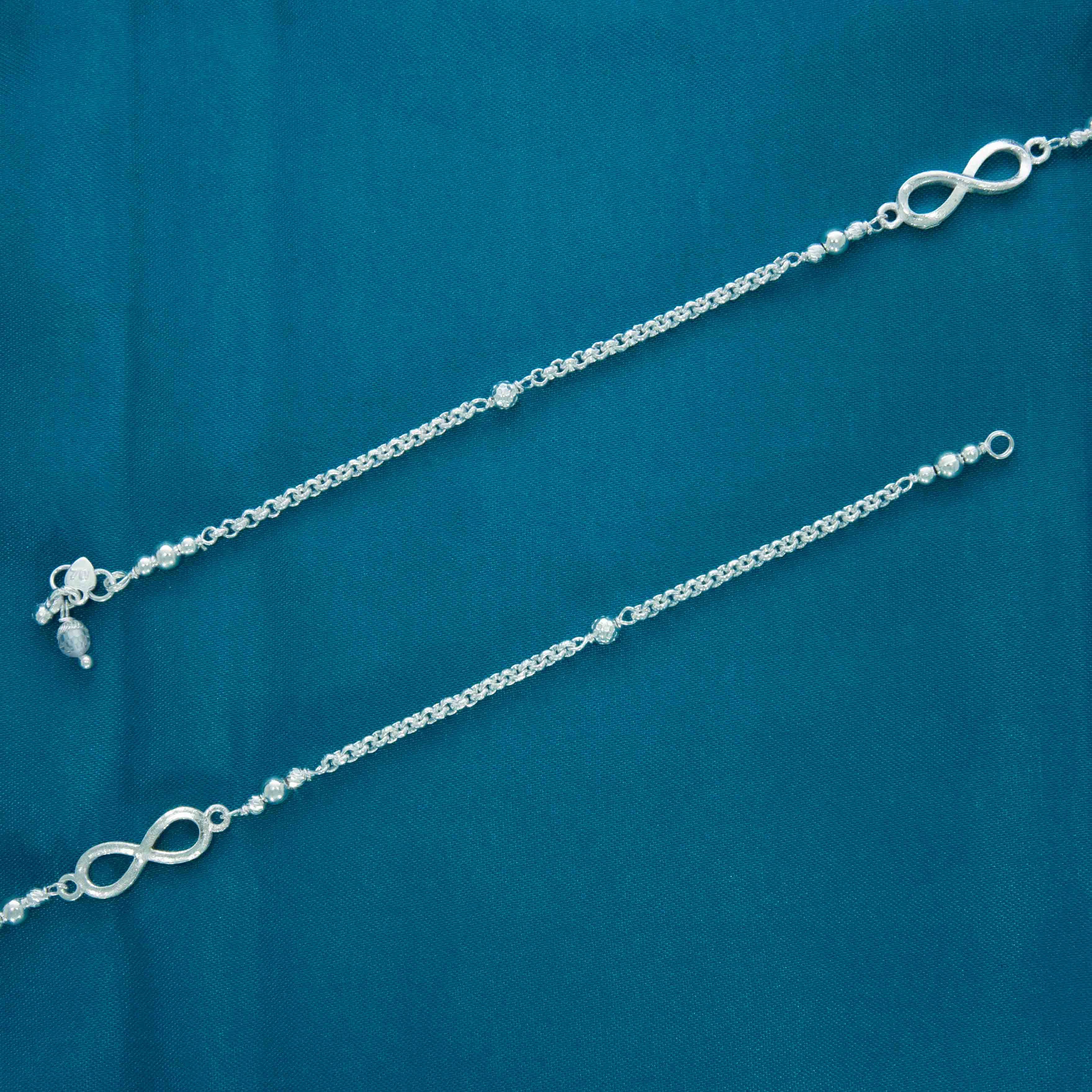 Infinity Design Silver Anklets