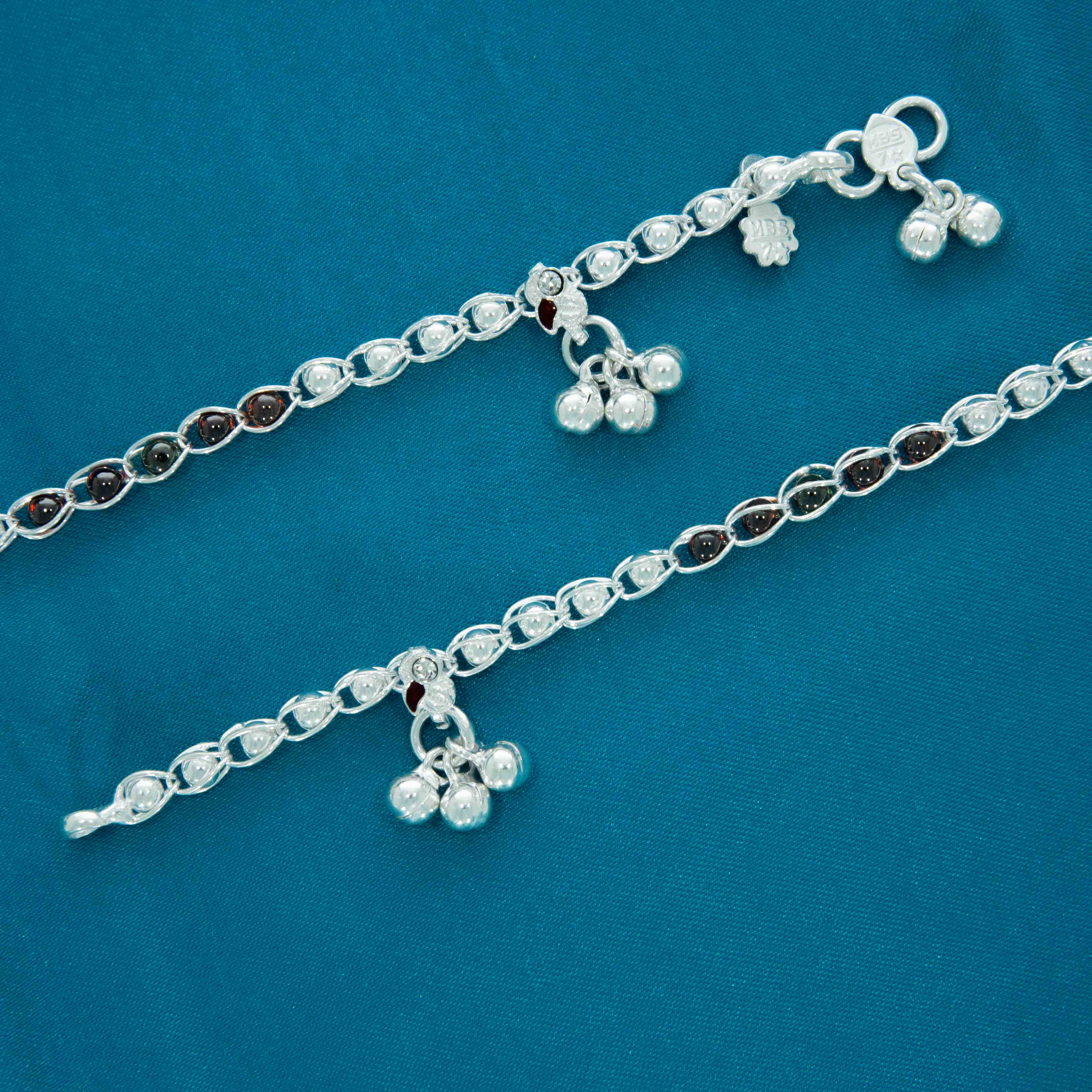 Fancy Silver Anklets