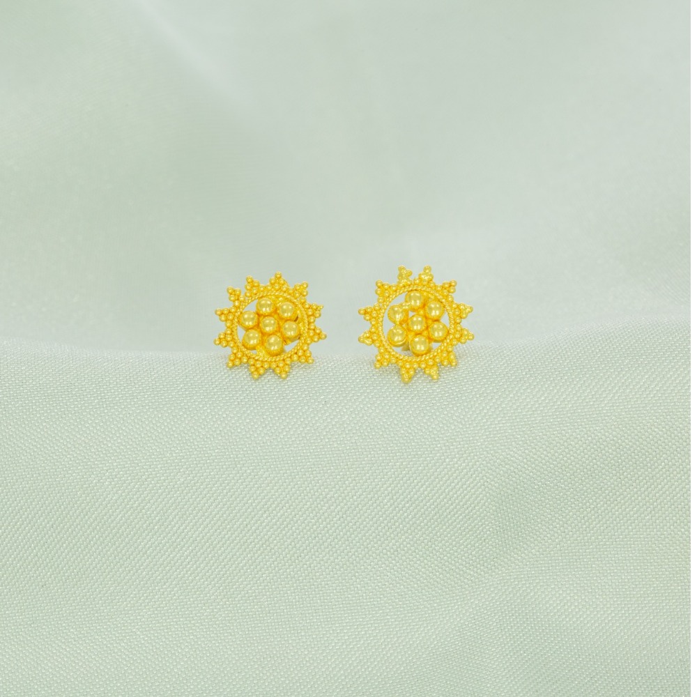 22kt calcutti pattern gold earirngs