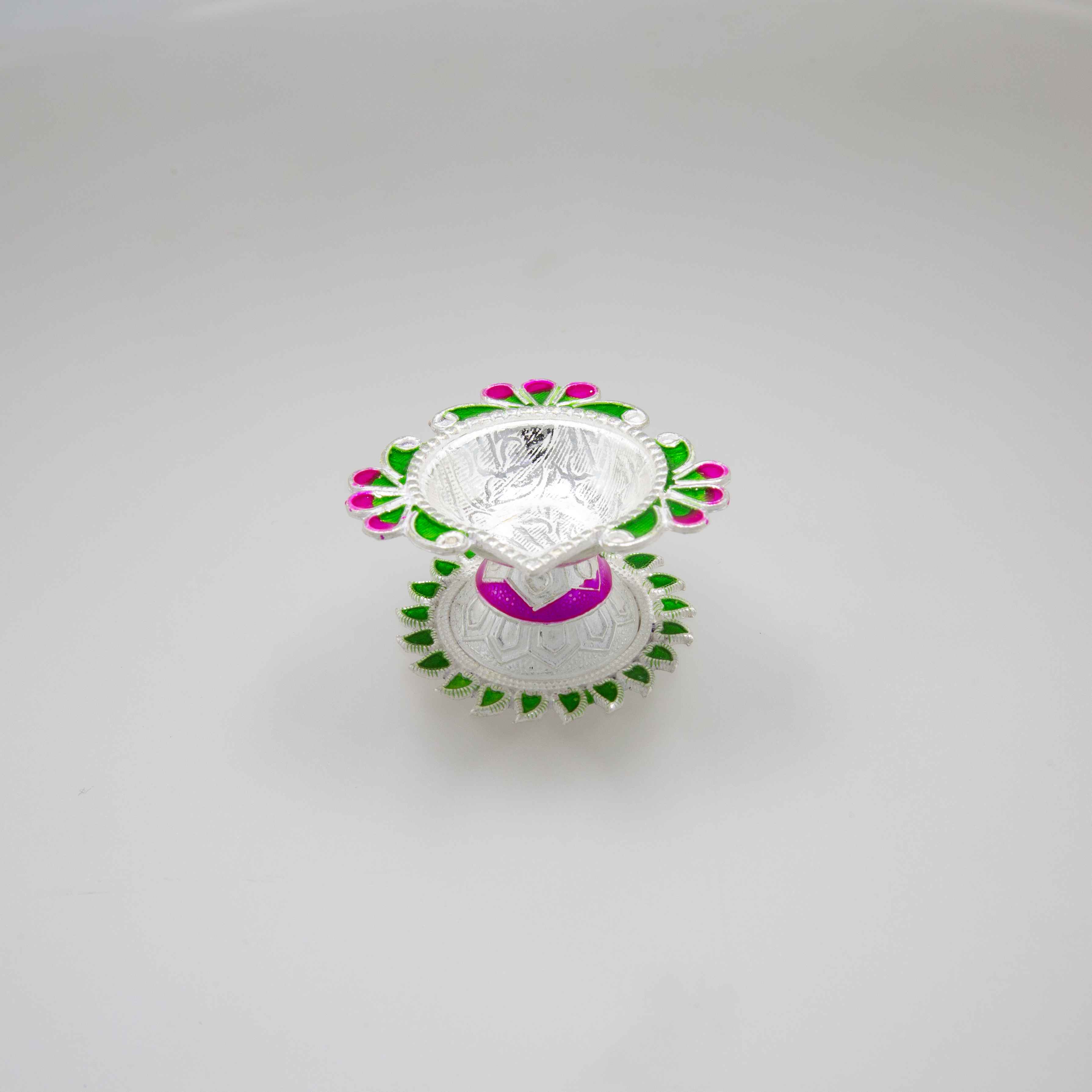 Decorative Silver Diya Design