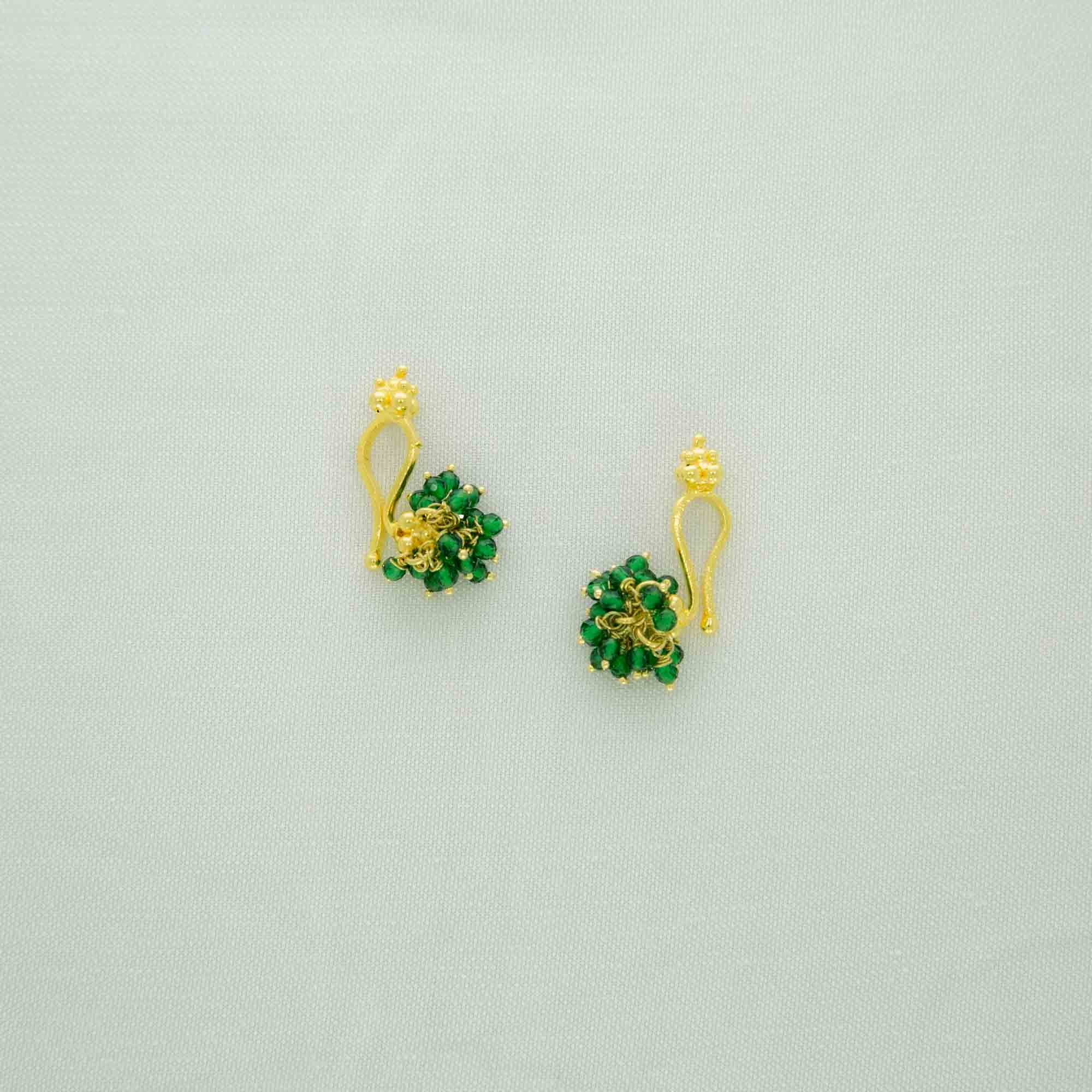 Traditional Green Crystal Gold Bugadi