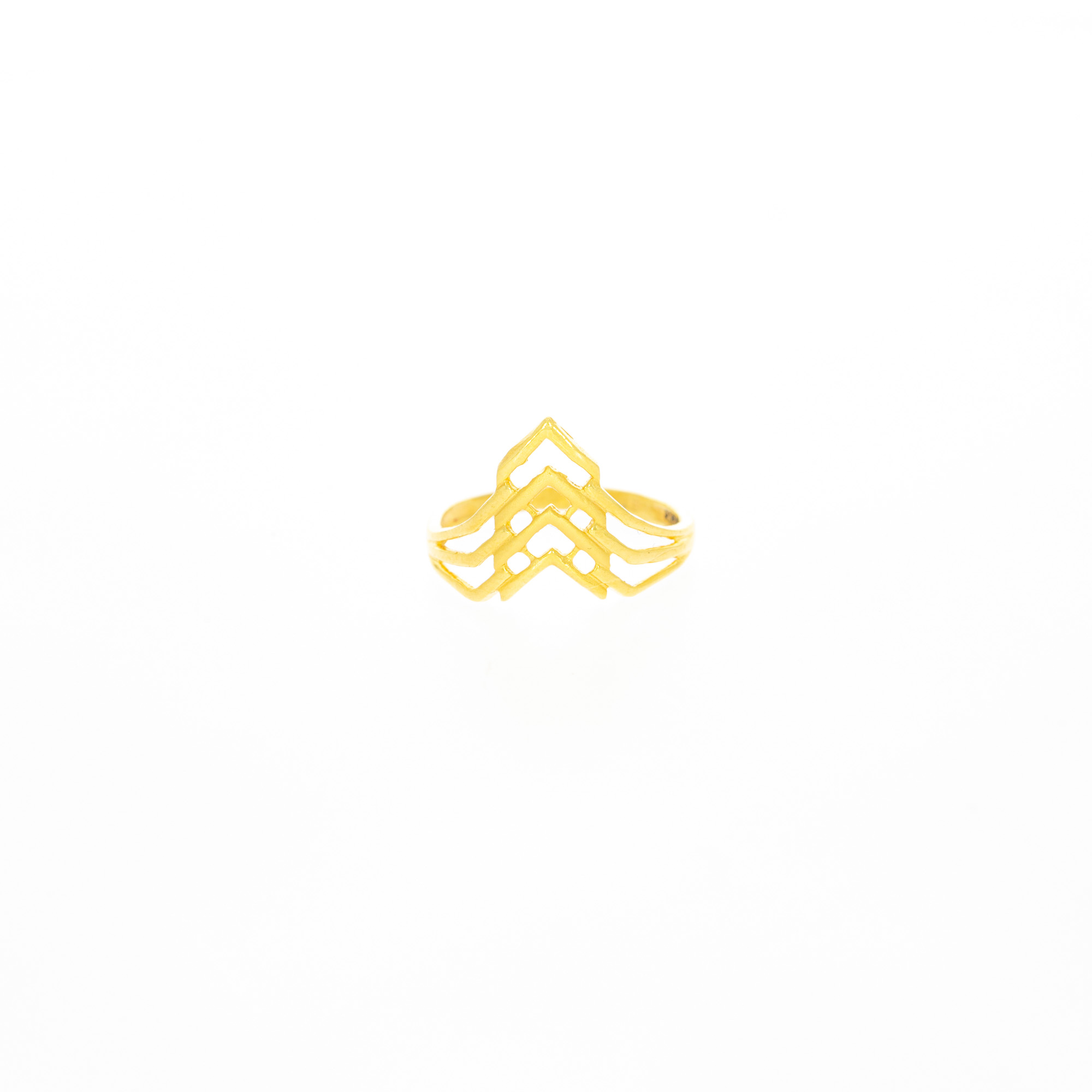Four Layer Arch Shape Gold Ring Design