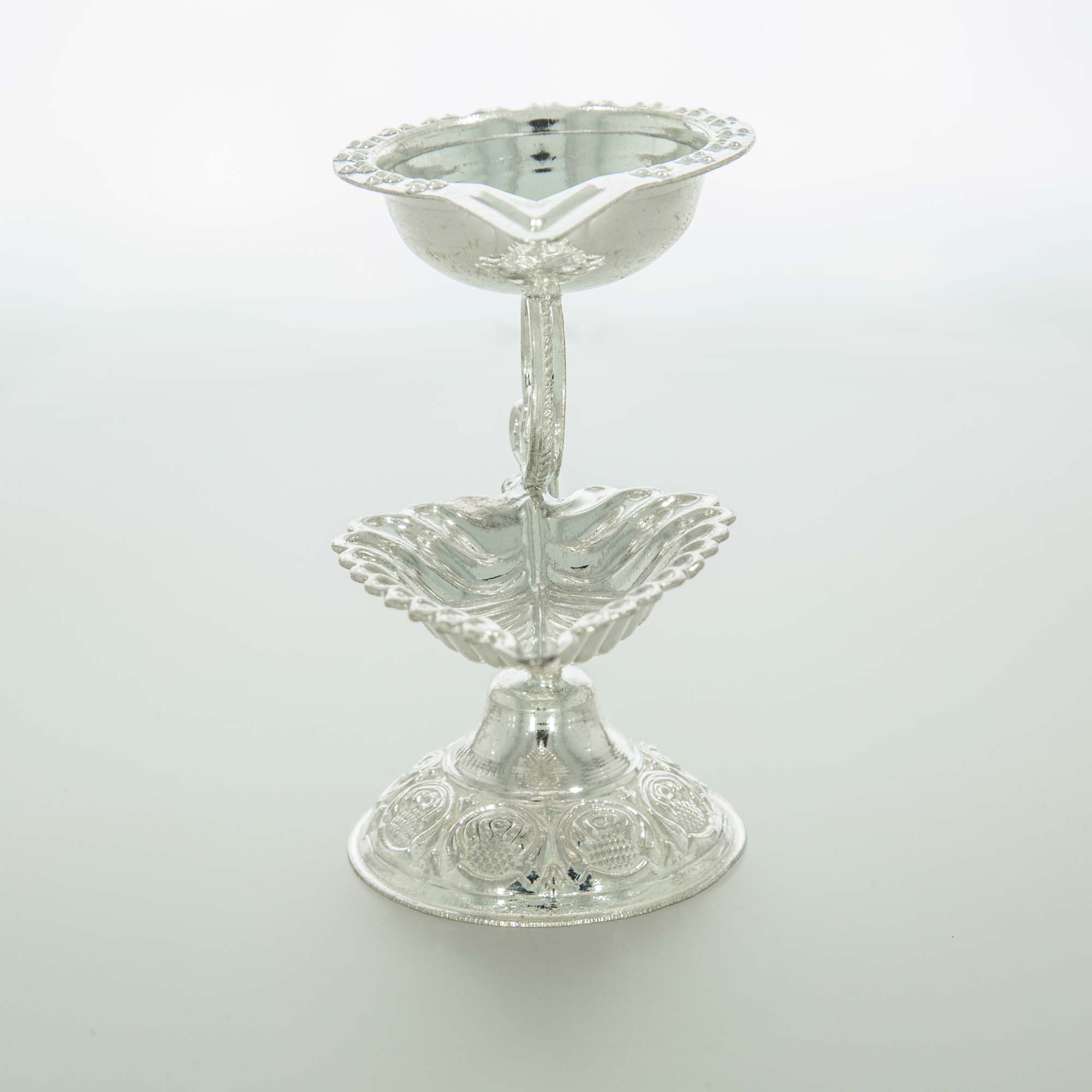 Gorgeous Doubly Layer Silver Diya