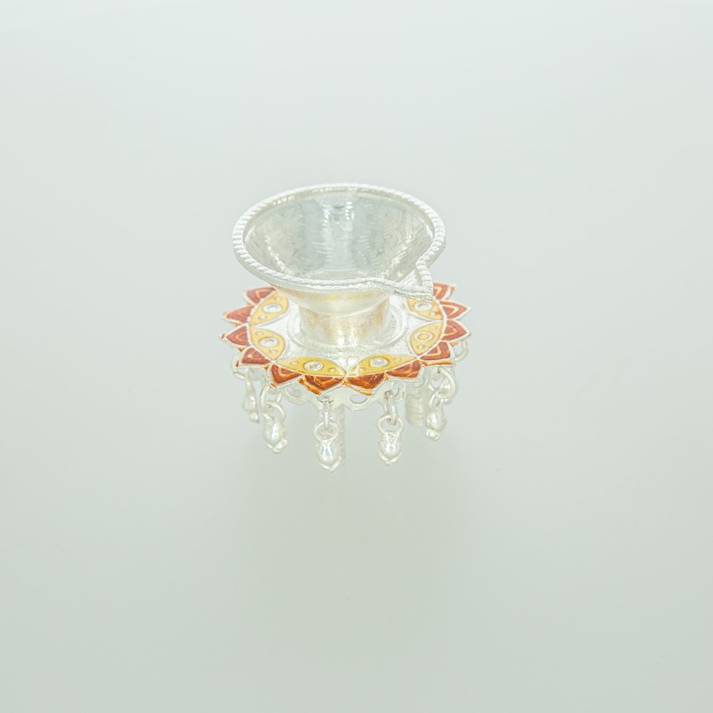 Silver diya design