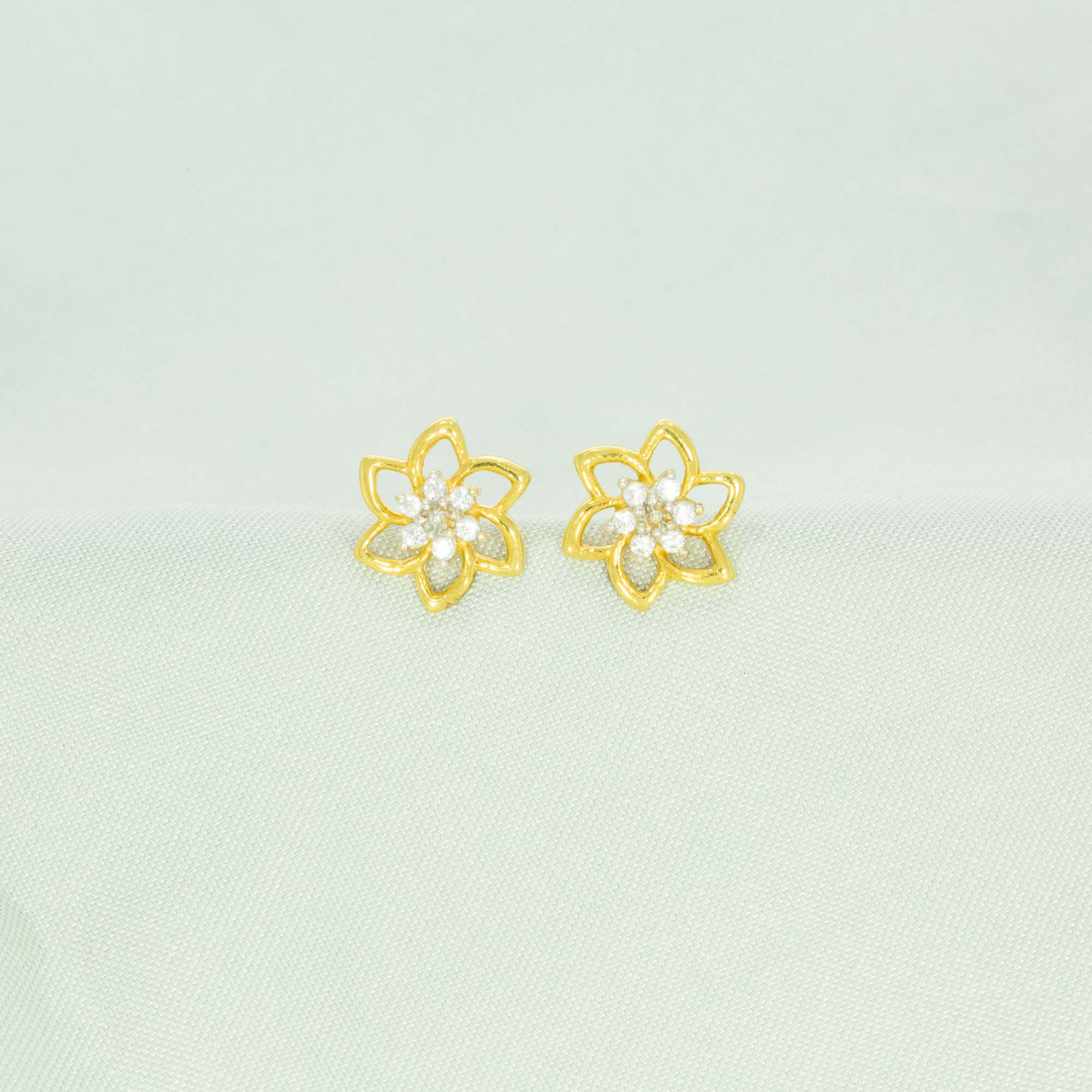 Floral 22k Gold Studs