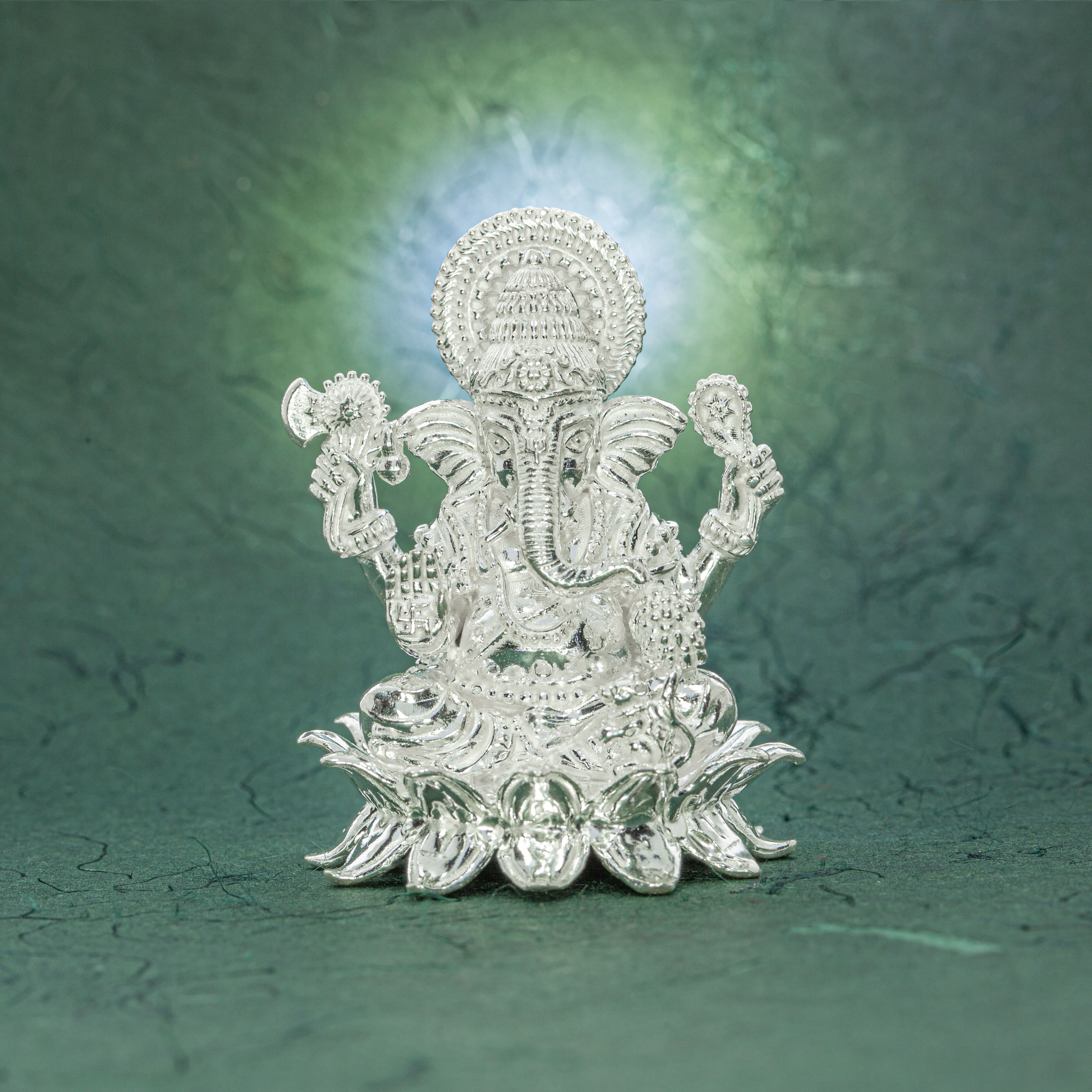 Silver Ganpati Bappa Idol