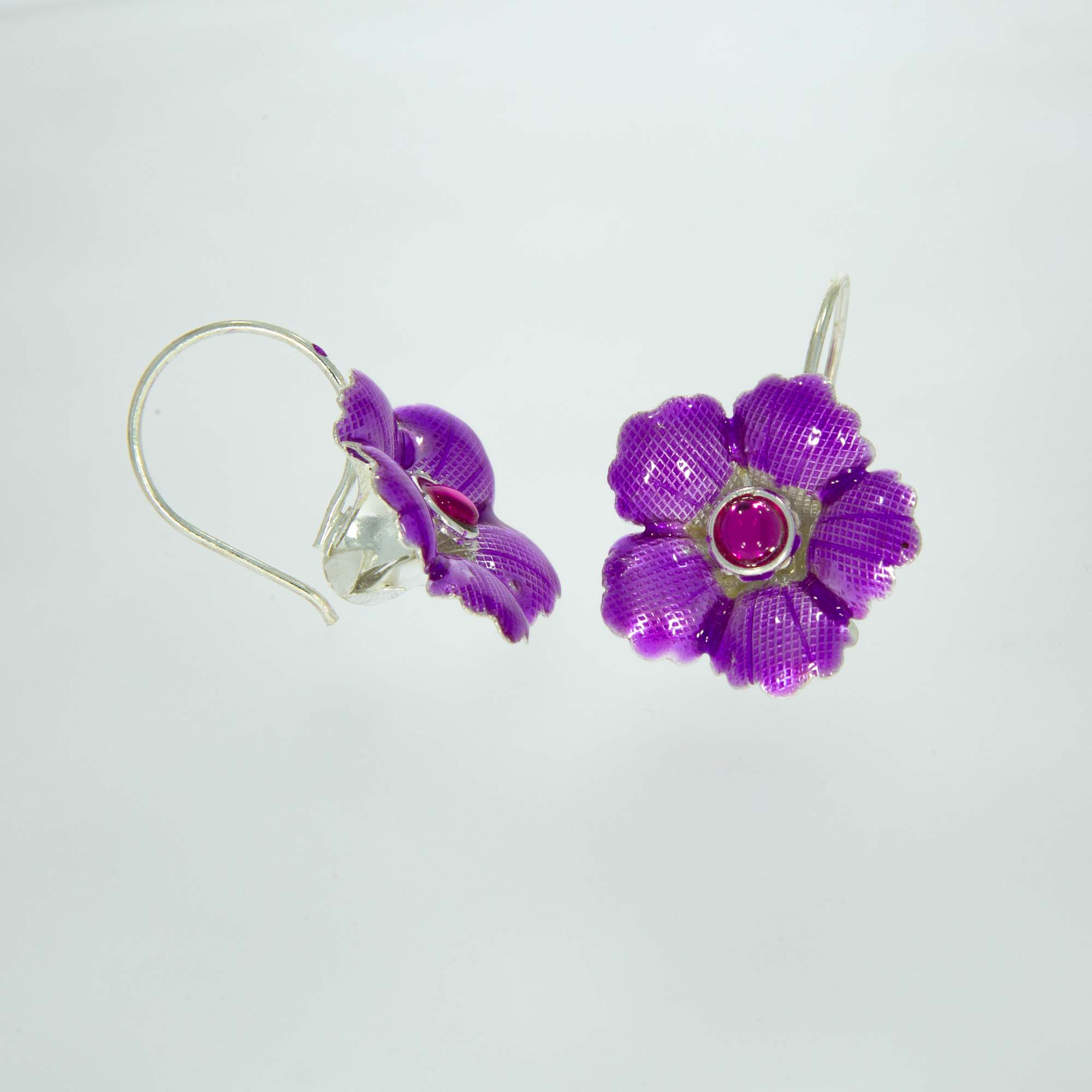 Silver Designer Pink Ears For Ganpati