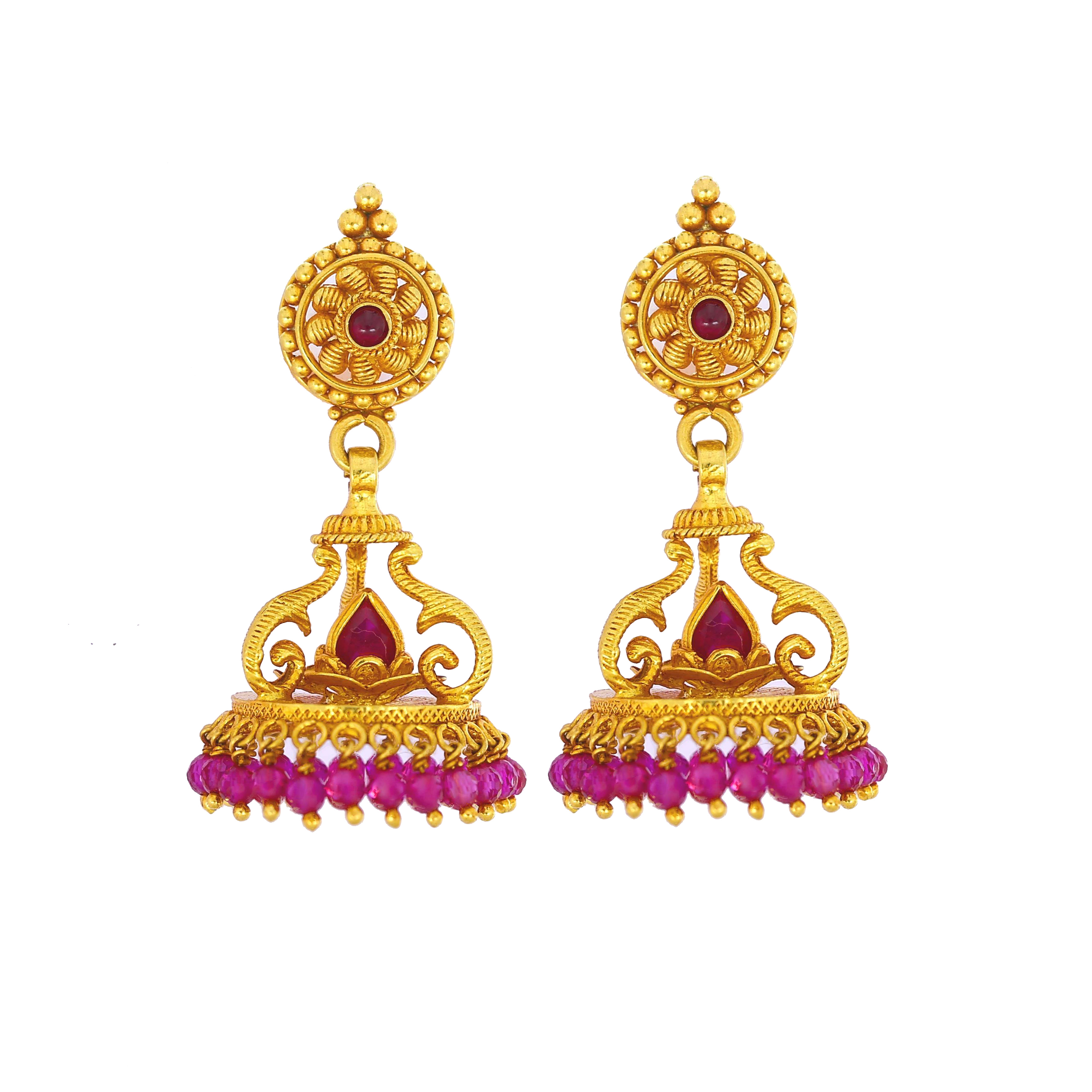 Mesmerizing gold earring design in 22carat