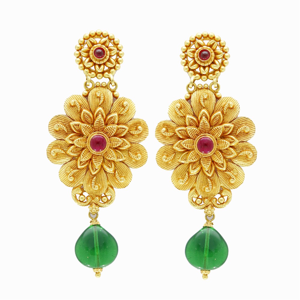 Intricating 22carat Gold Temple Jhumka