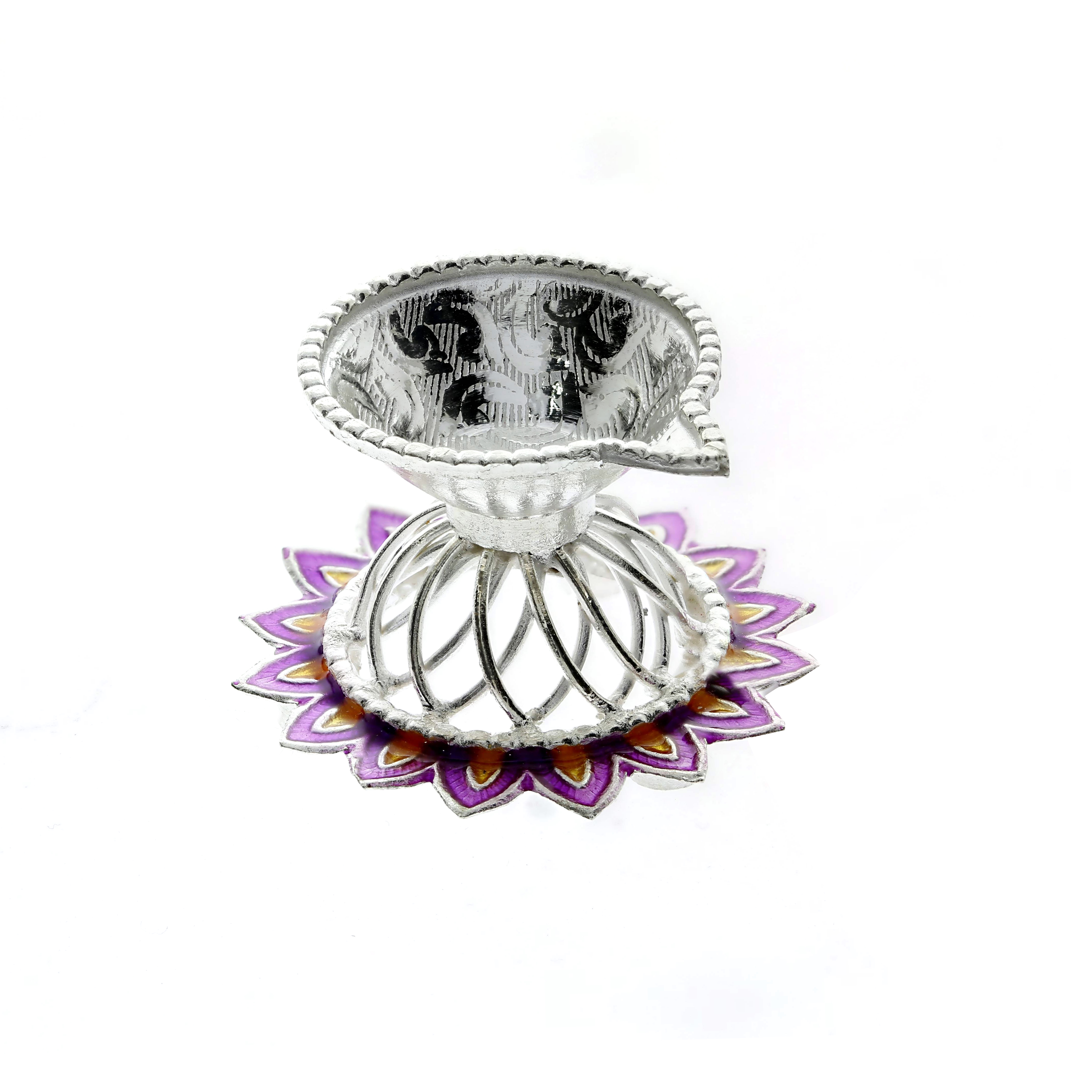 Charming Standing Silver Deepak  Design