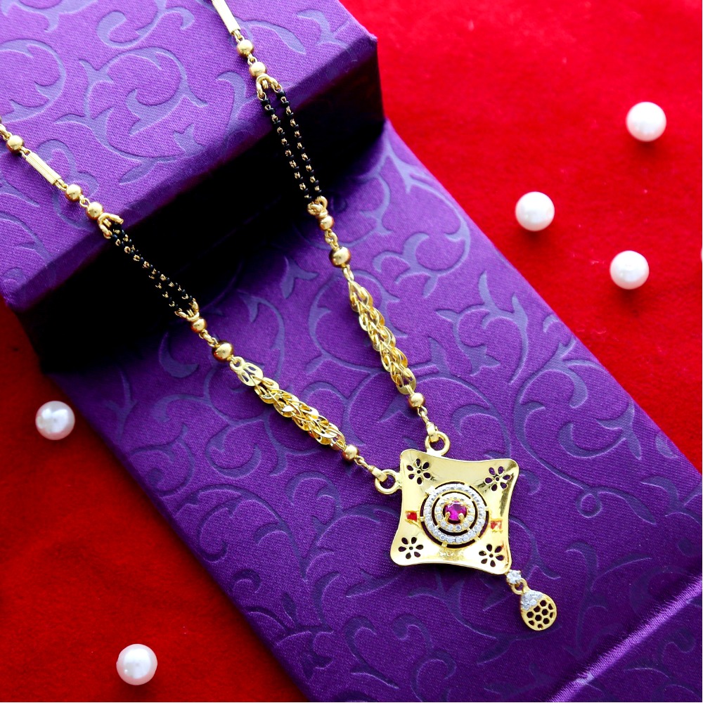 Luxurious  yellow gold short 22karat gold mangalsutra