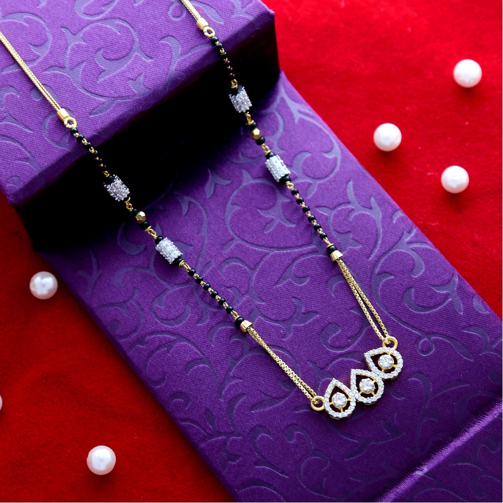 Ethnic 22karat pear shaped gold short mangalsutra