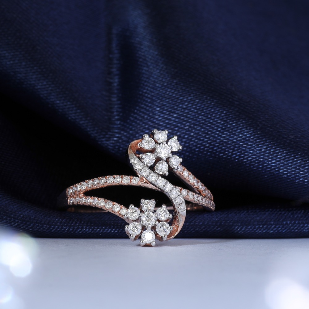 18kt Rose Gold Dual Florescence Diamond Ring