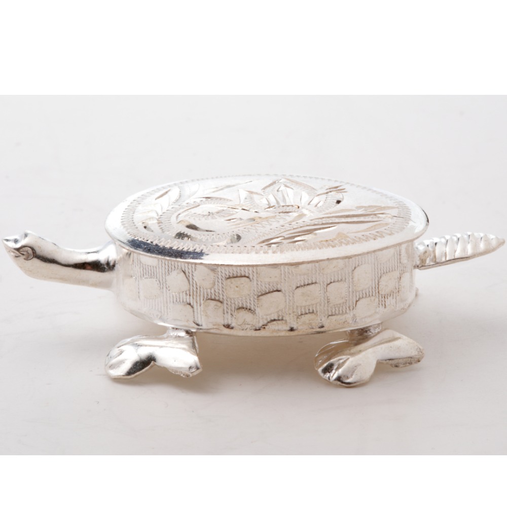 Tortoise silver box