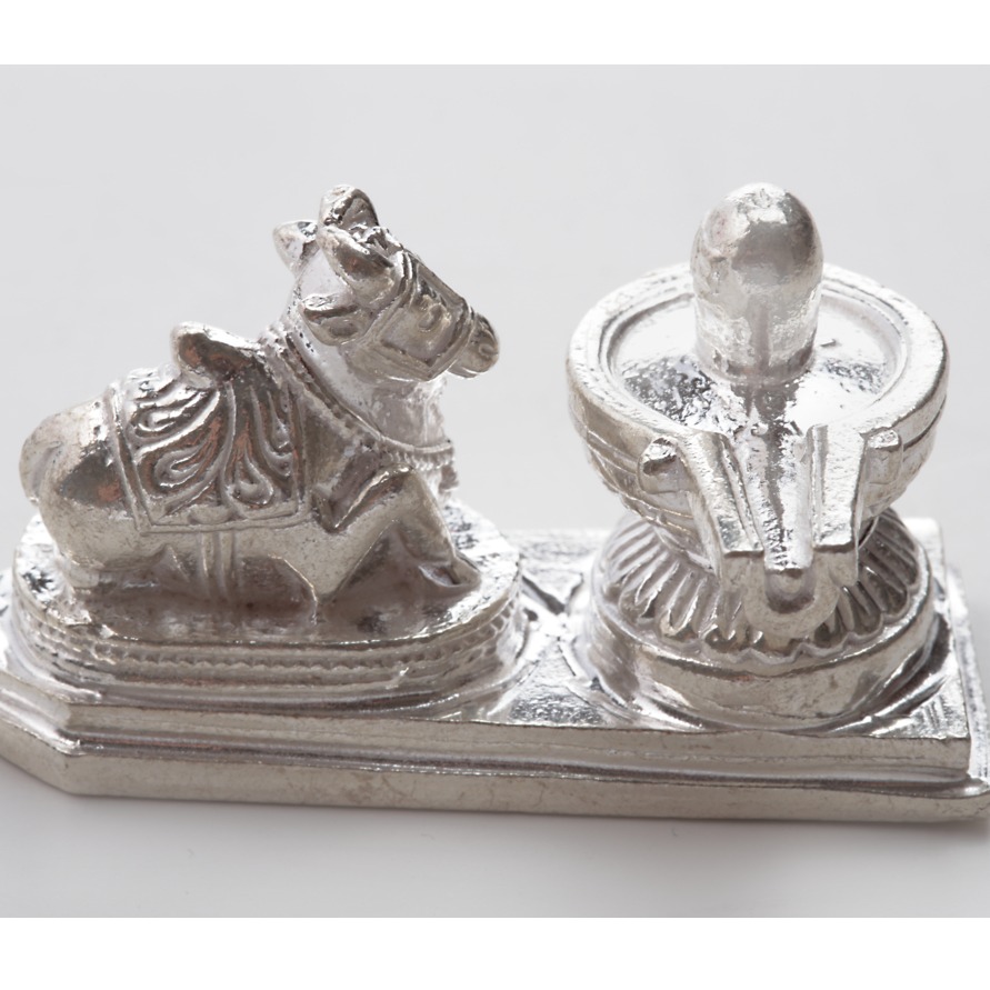 Silver Nandi Shivling