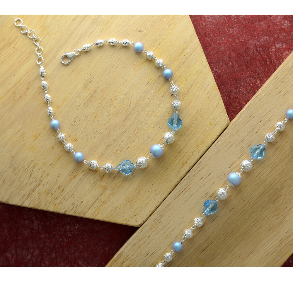 Colorful Silver Anklets