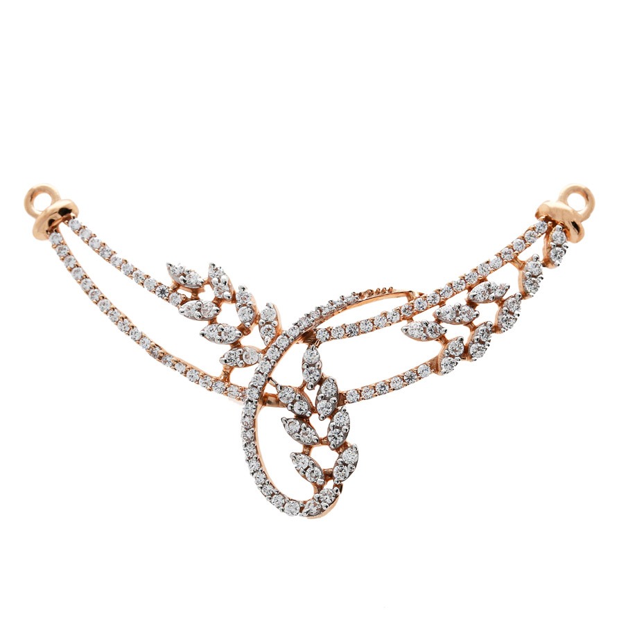 Elegant rose gold mangalsutra pendant