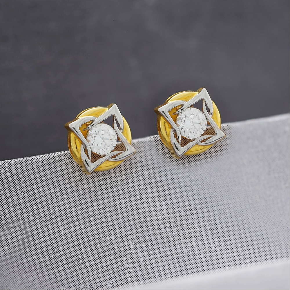 Contemporary Style Stud Earrings In 18karat