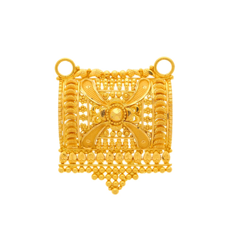 Square design gold mangalsutra pendant